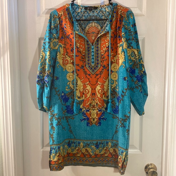 URBAN COCO Bohemian Tunic Dress Top - Picture 3 of 12